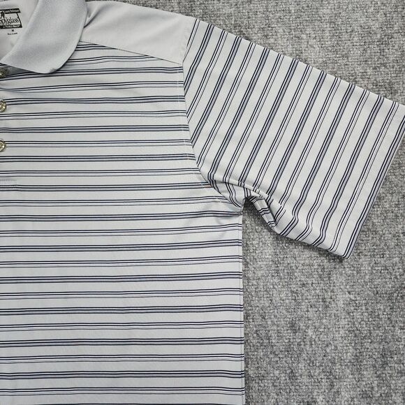 Spyglass Pebble Beach Shirt Mens Medium Gray Striped Golf Polo Performance - Picture 13 of 14